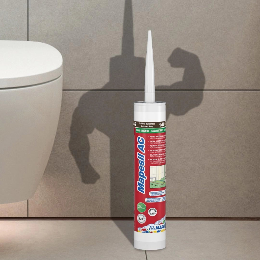 Mapei mapesil ac silicone acetico elastico resistente alla muffa 310 ml 6 pezzi *** colore- ceruleo - 168, confezione 1