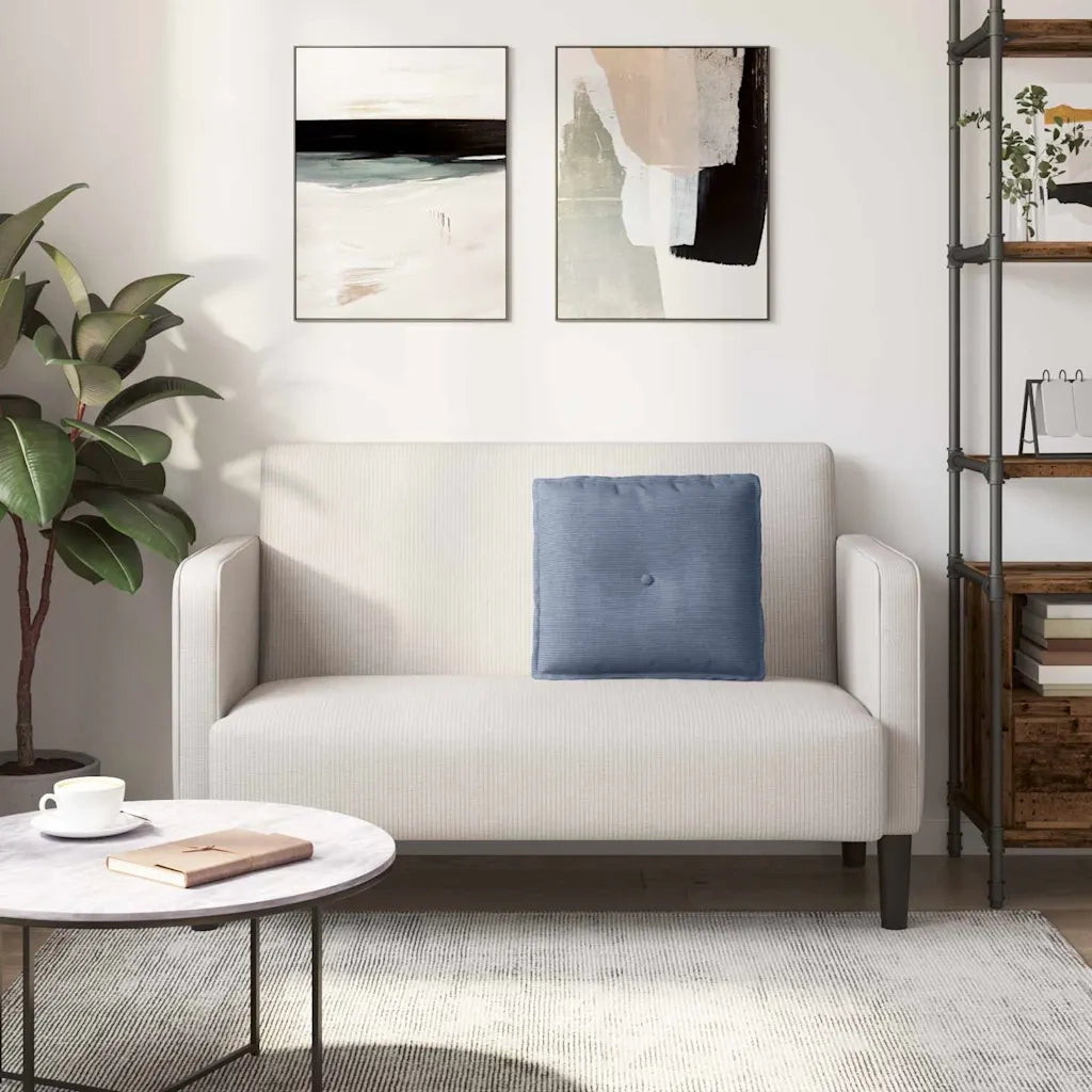 Cuscino per Schiena | Cuscino dorsale Blu 50 x 45 cm Tessuto in Cords