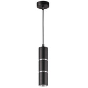 Lampada a sospensione tubolare nera GU10 Polux Bamboo