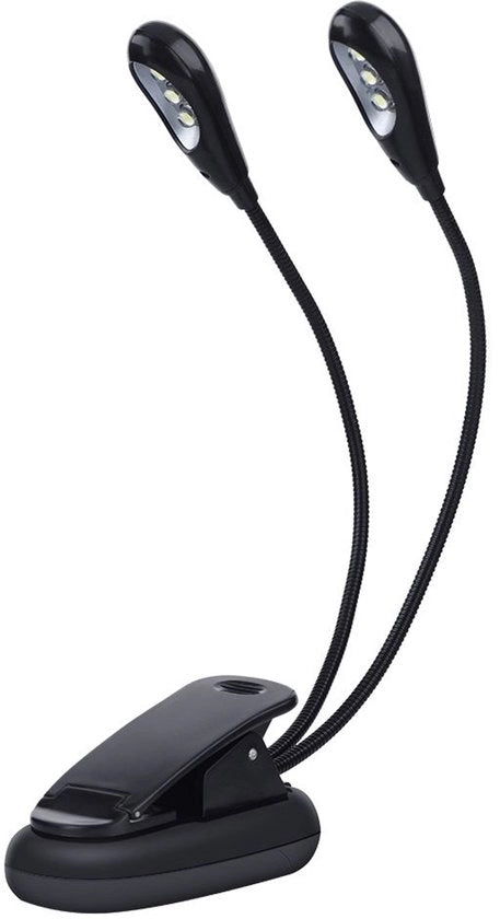 Supporto di lettura musicale a clip con luce LED - Lampada LED - Fermo supporto regolabile - Nero - Ideale per musicisti - Perfetto per lettori e artigiani