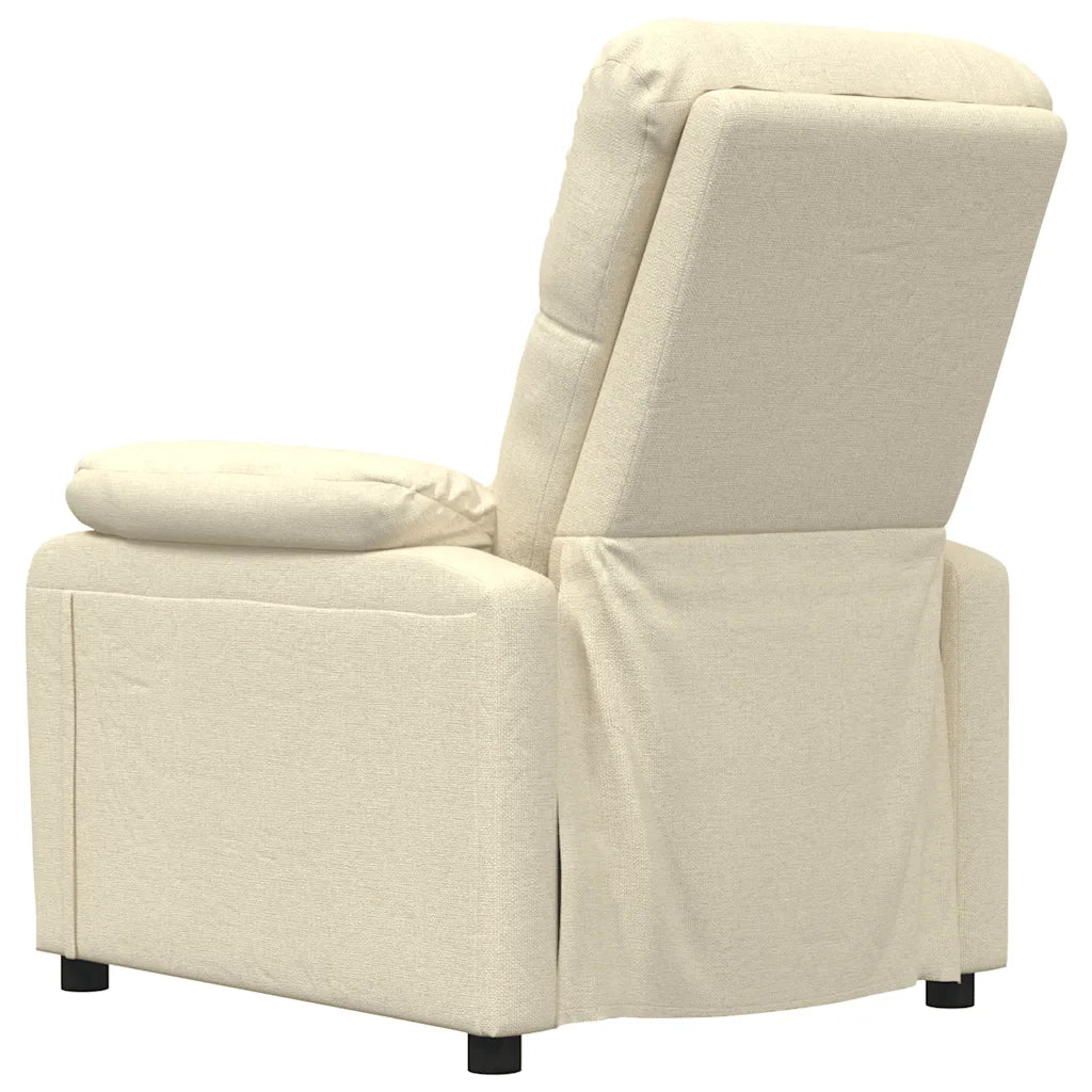 Poltrona | Sedia Relax Reclinabile in Tessuto Crema
