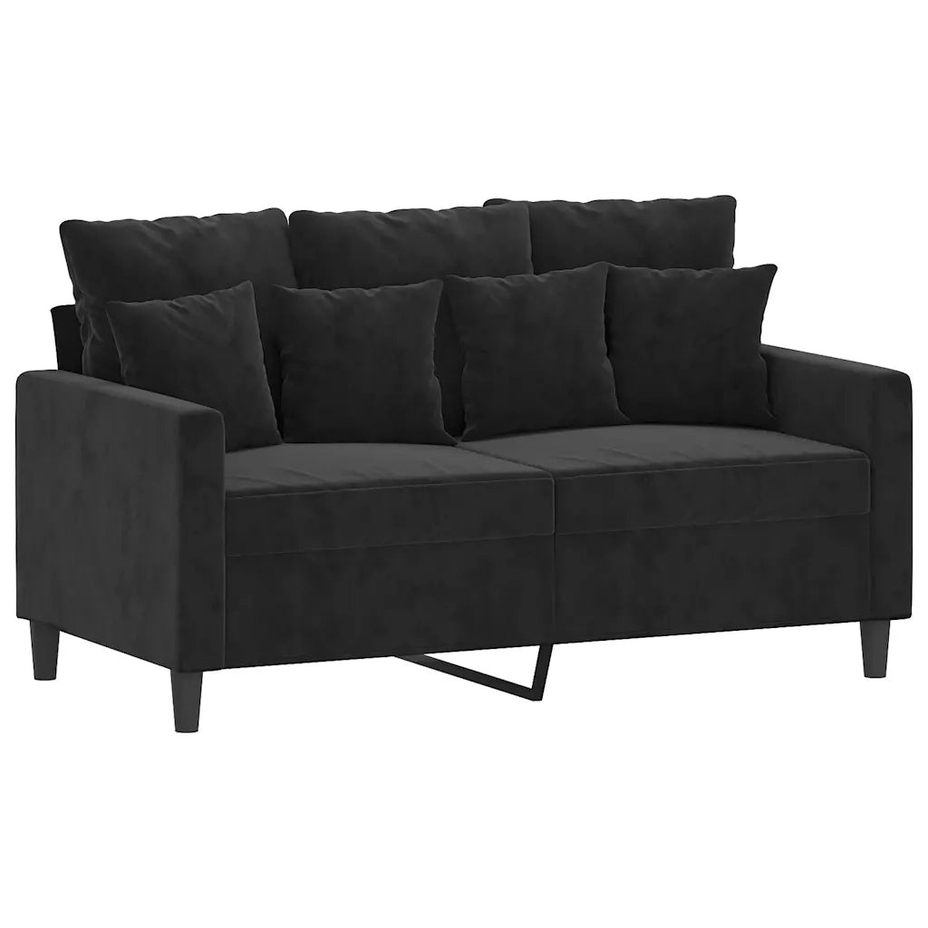 Divano a 2 Posti-Sofa 2 Posti Nero 120 cm in Velluto 102580