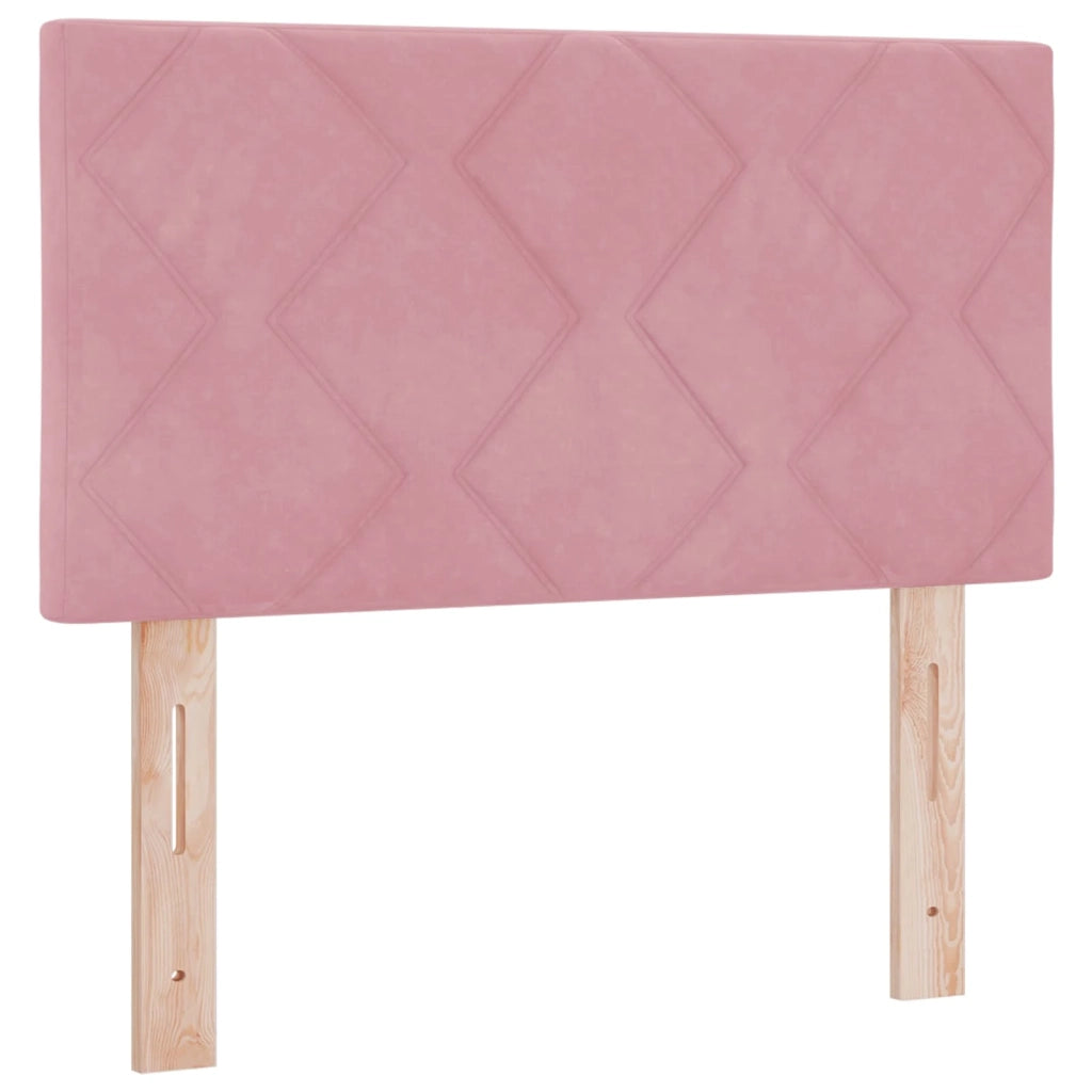 Letto con Box Spring, Materasso e LED Rosa 80 x 200 cm Velluto 3452077