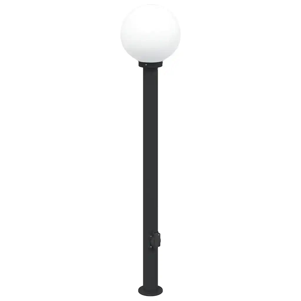 Lampada a paletto con presa di corrente 120 cm Nera IP44 4006121