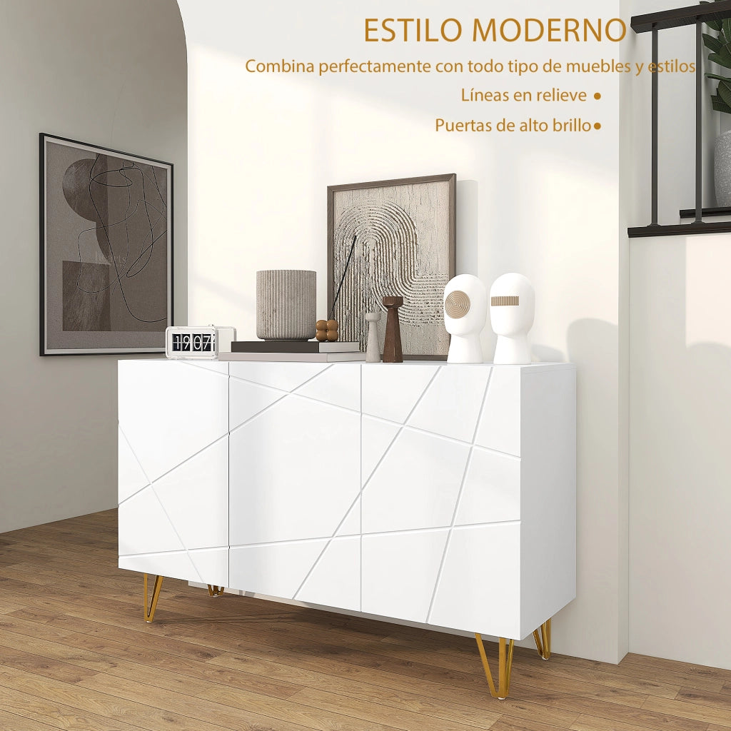 Consolle con ante e ripiani ¨C Minimal ¨C Bianco 120x40x75 cm