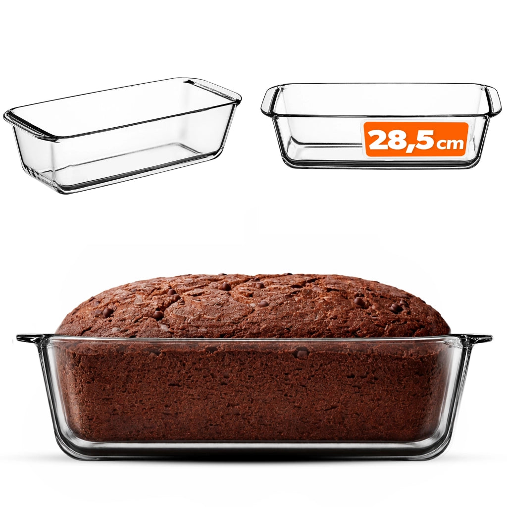 Teglia da forno in vetro KADAX da 28,5 cm, resistente al forno.