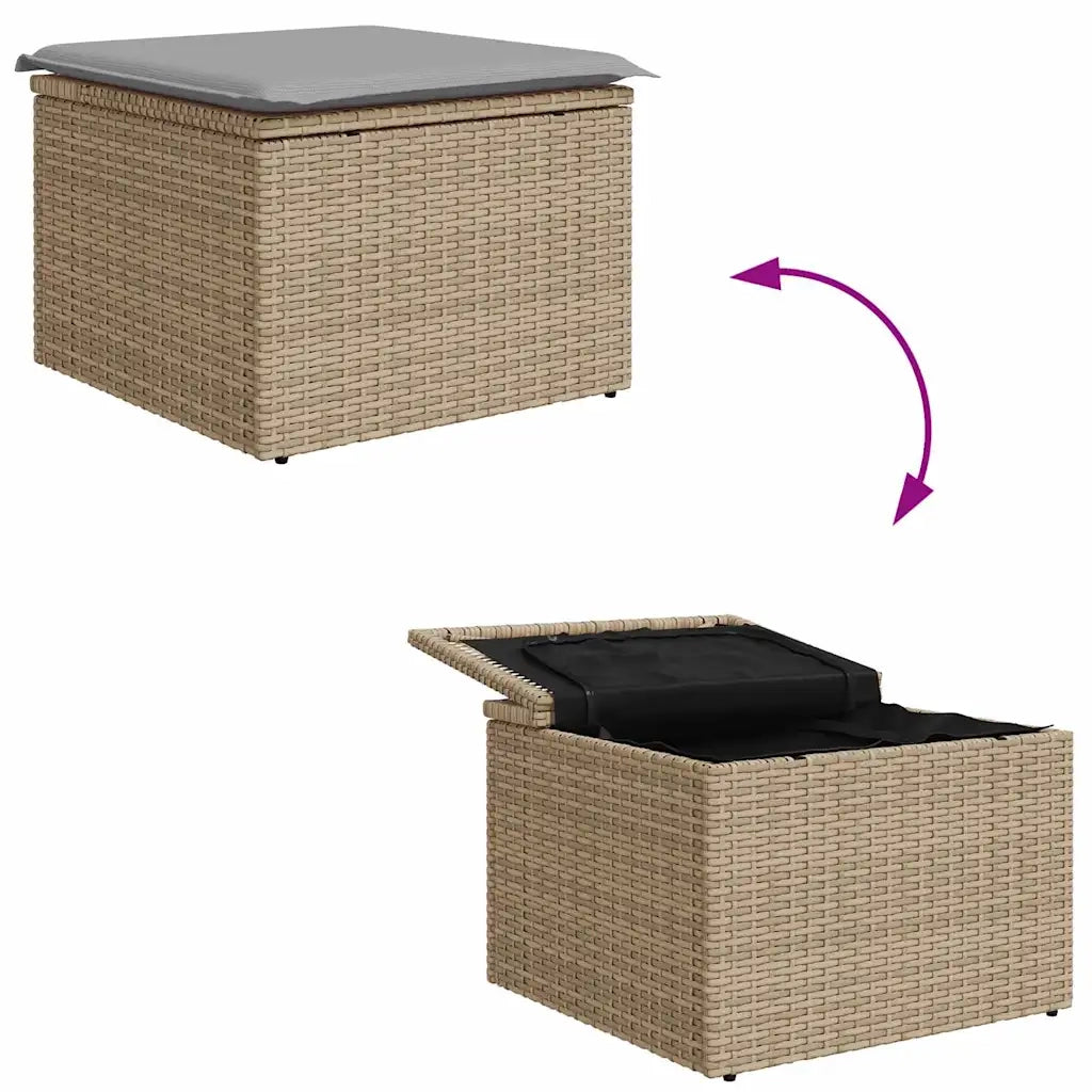Set Divano da Giardino con cuscino 8 pcs Beige polyrattan 3347357