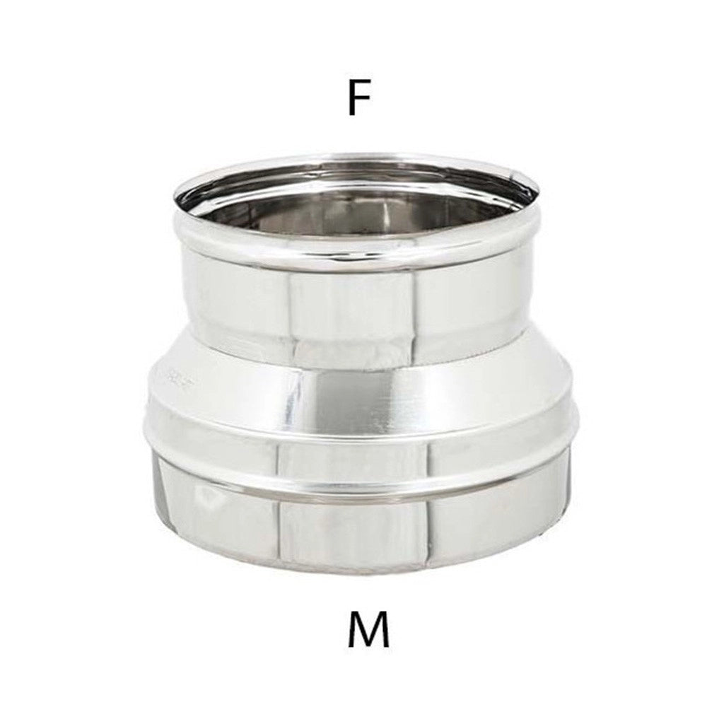 Riduzione inox da m 250 a f variabile spessore 6 decimi aisi 304, diametro 160mm