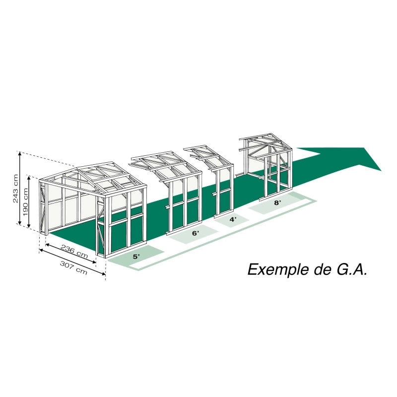 Extension de Garage mÃ©tal - GA6'