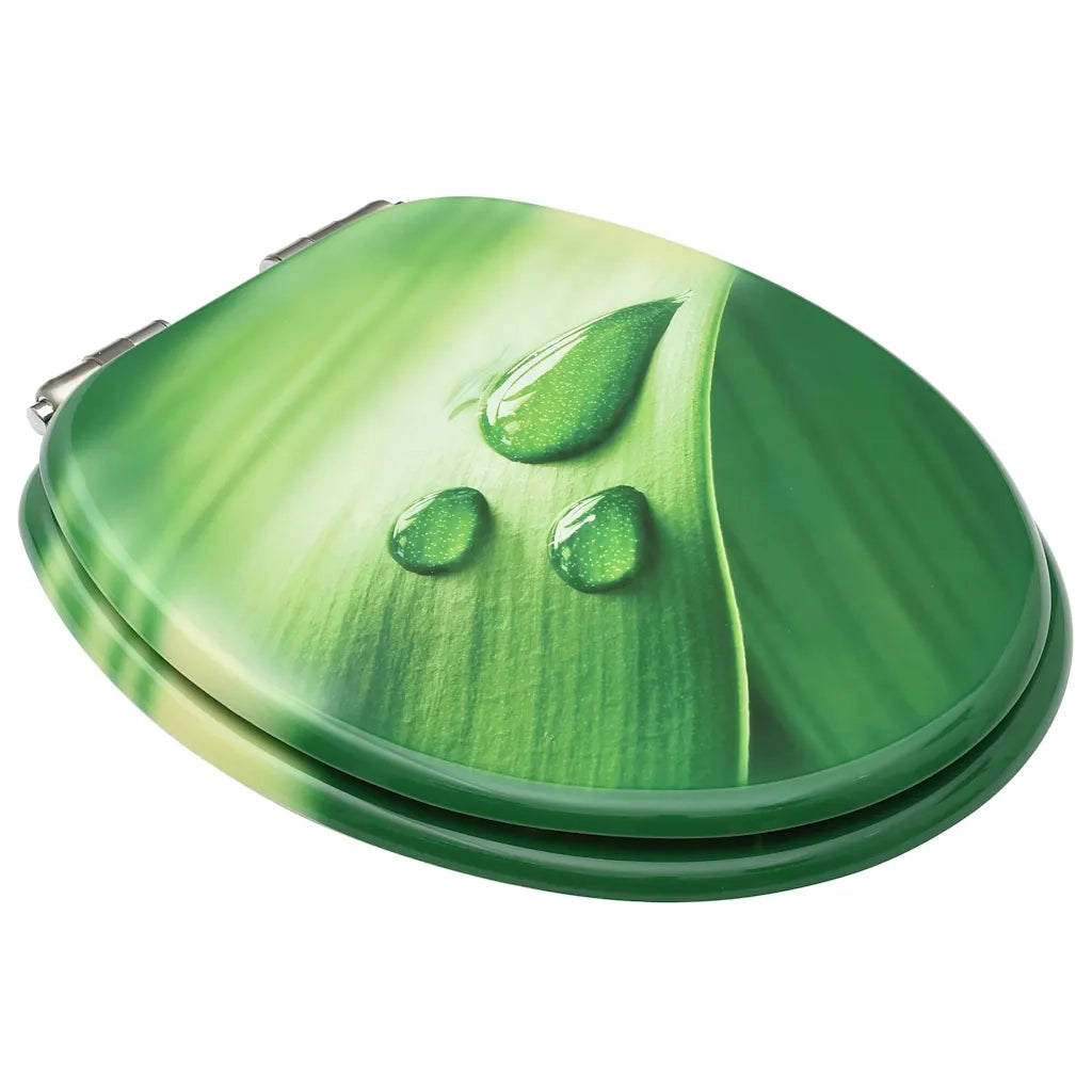 Tavolette WC Chiusura Ammortizzata 2pz MDF Verde Goccia d'Acqua 3056413