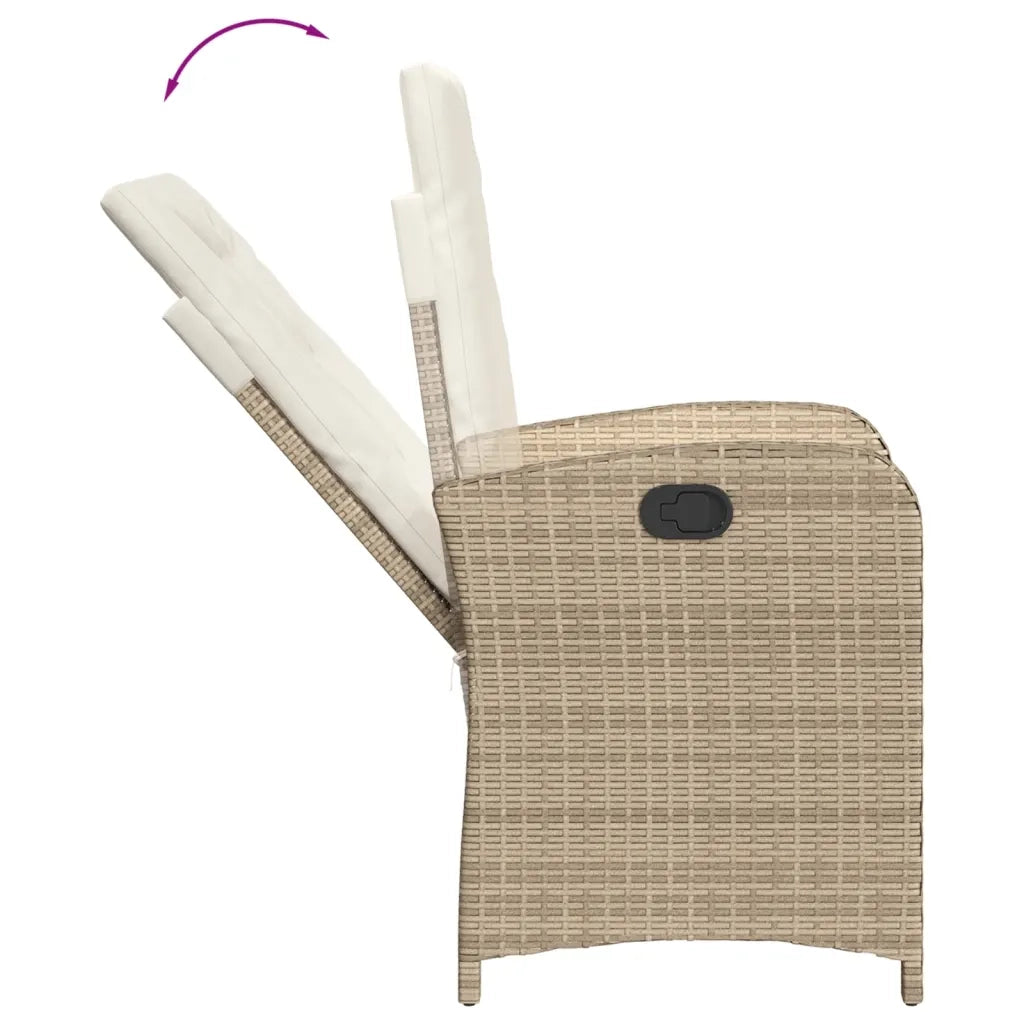 Set da Pranzo da Giardino 5 pz con Cuscini Beige in Polyrattan 3212373