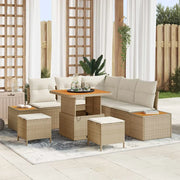 Set Divano da Giardino con cuscino 8 pcs Beige Poly Rattan 3364861