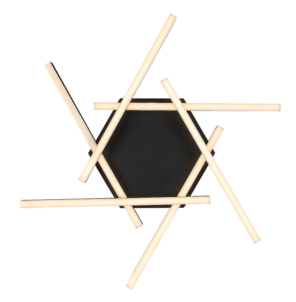 Plafoniera LED Rabalux Severine nero oro 40W 60cm esagonale