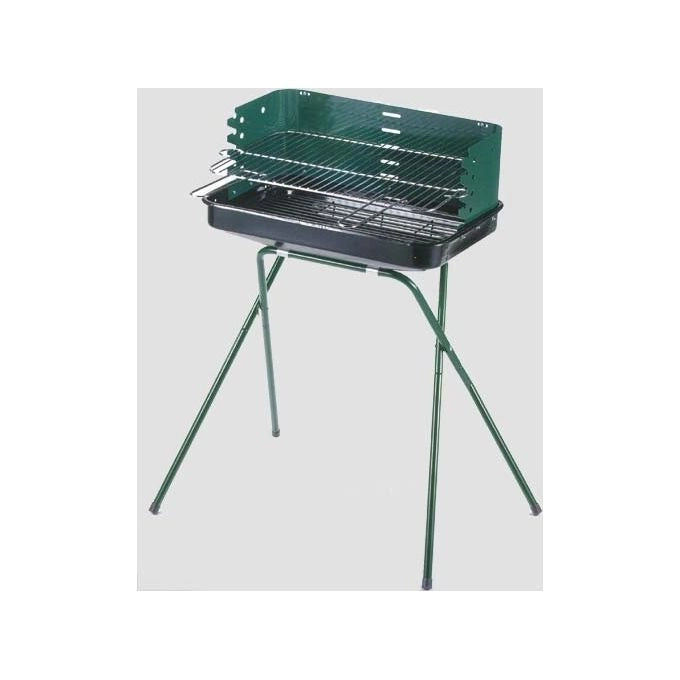 Ompagrill 80399 Barbecue a Carbone 53x34 cm Acciaio Verniciato Griglia Cromata 5 Posizioni colore Verde