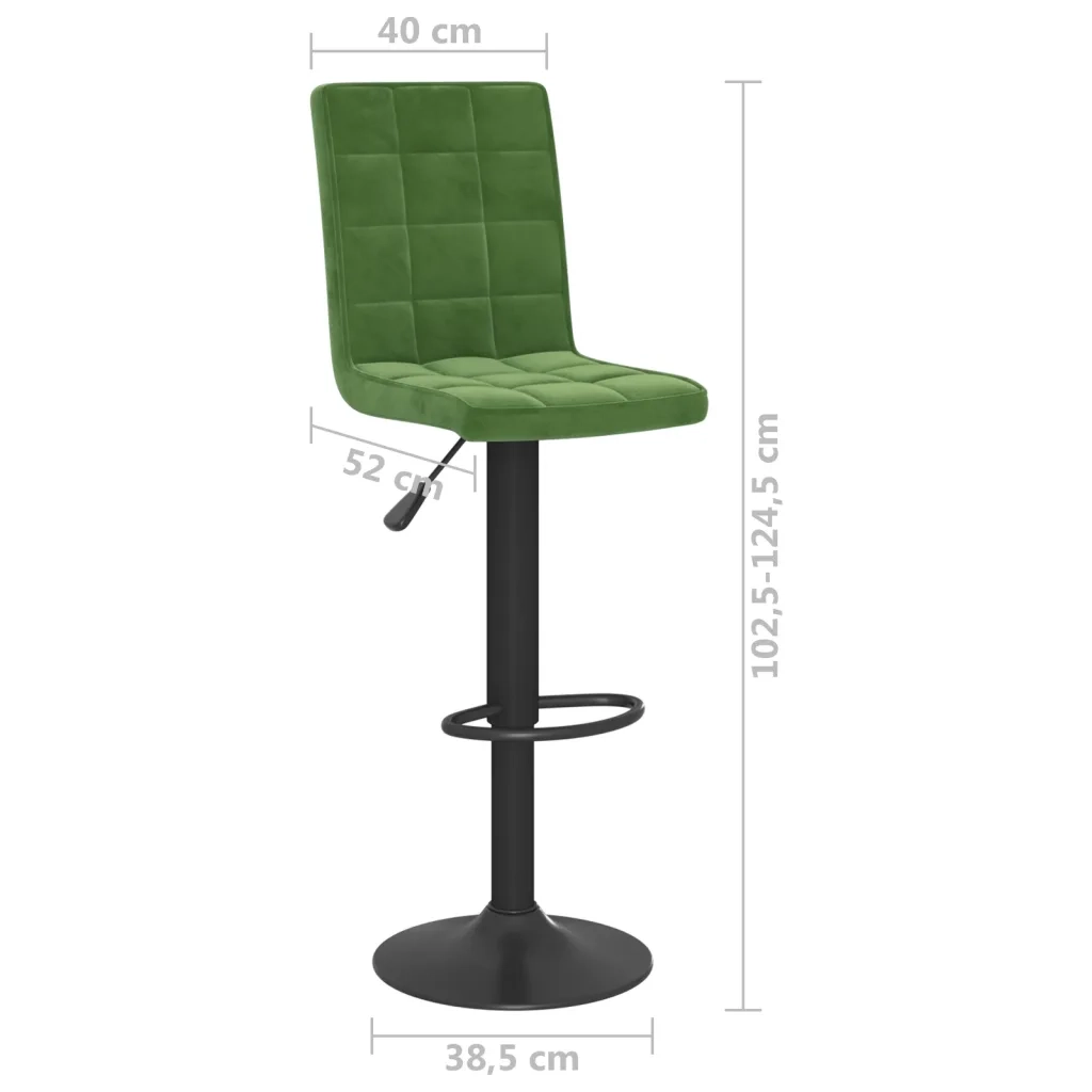 Sgabello da Bar Verde Scuro in Velluto 335755