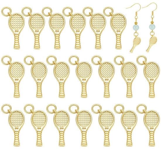 20 Pezzi di Racket da Tennis in Oro per Creare Gioielli