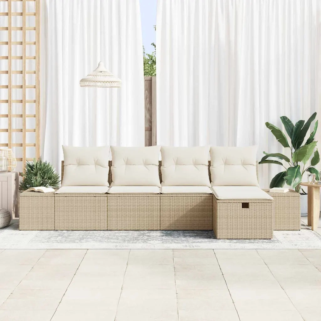 Set di divani con cuscino 5 pcs polyrattan
