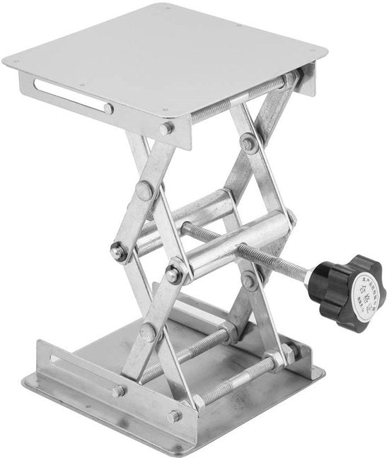 Maniglia di sollevamento adattabile - Piattaforma di sollevamento 100 x 100 mm - Acciaio inossidabile - Resistente alla corrosione - Per laboratorio - Altezza massima 158 mm