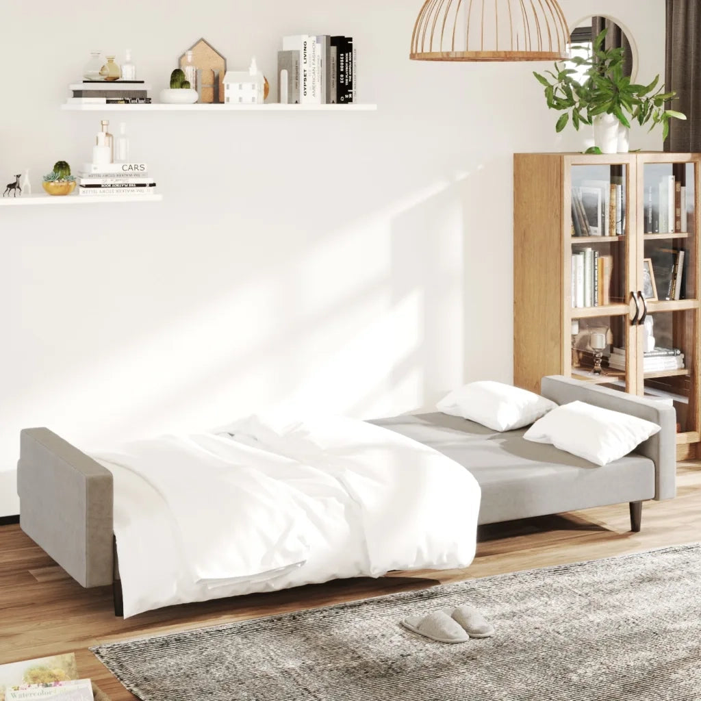 Divano Letto a 2 Posti-Sofa Letto 2 Posti-Daybed Grigio Chiaro in Velluto 410403