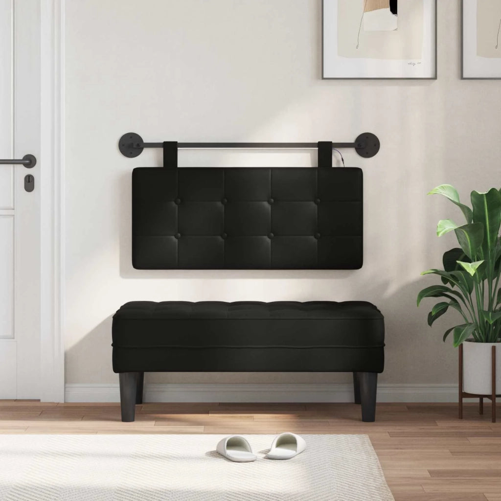 Testiera sospesa Con luce LED Nero Similpelle 3424384