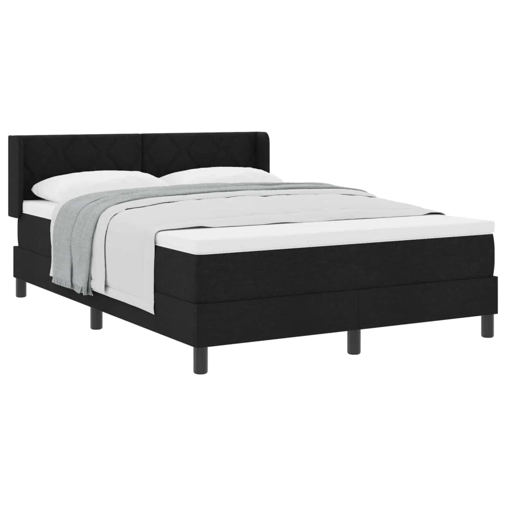 Letto a molle con testiera Nero 200 x 160 cm Tessuto 3341176