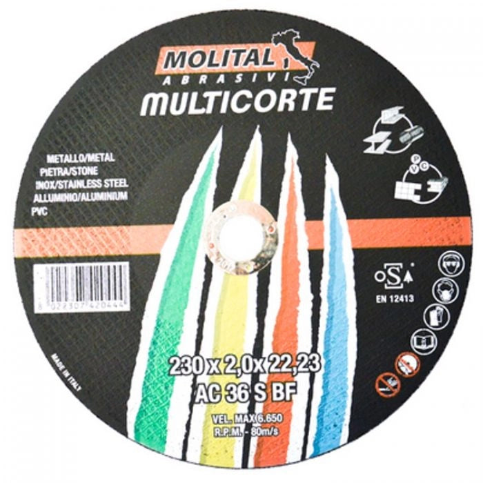 DISCO DA TAGLIO UNIVERSALE MOLITAL Ø 115x1,6 mm - MOLITAL