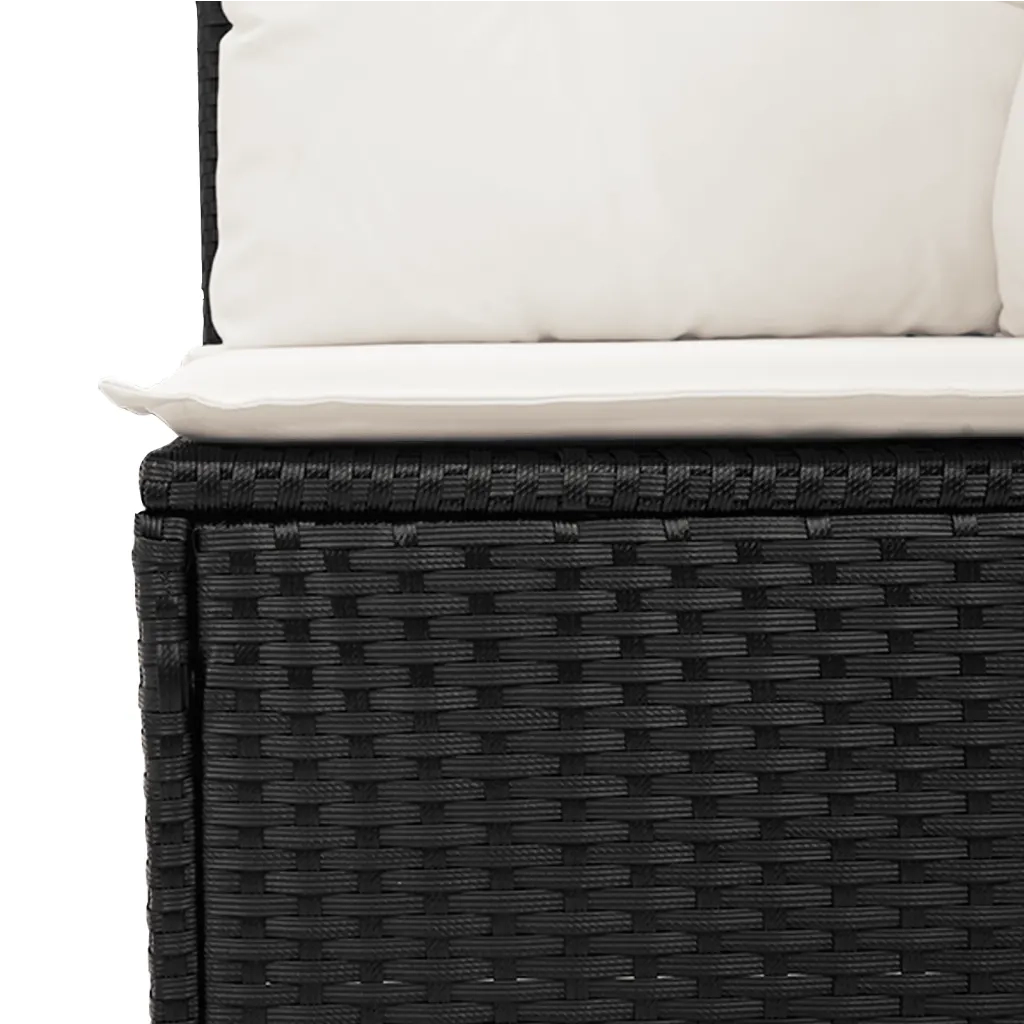 Set Divani da Giardino con Cuscini 7pz Nero Polyrattan 3227869