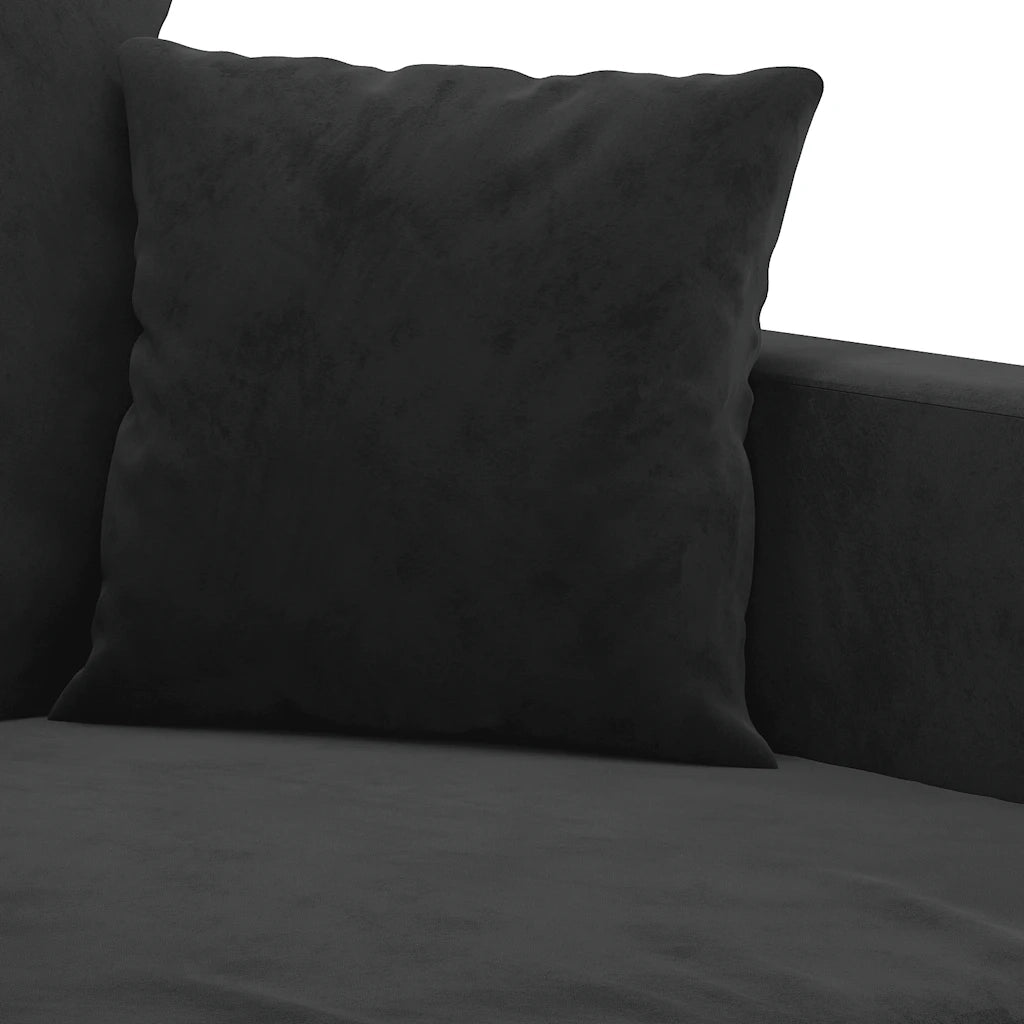 Divano a 2 Posti-Sofa 2 Posti Nero 140 cm in Velluto 614568