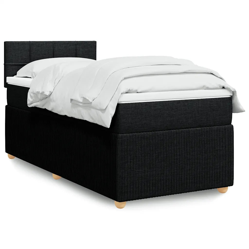 Giroletto a Molle con Materasso Nero 80x200 cm inTessuto