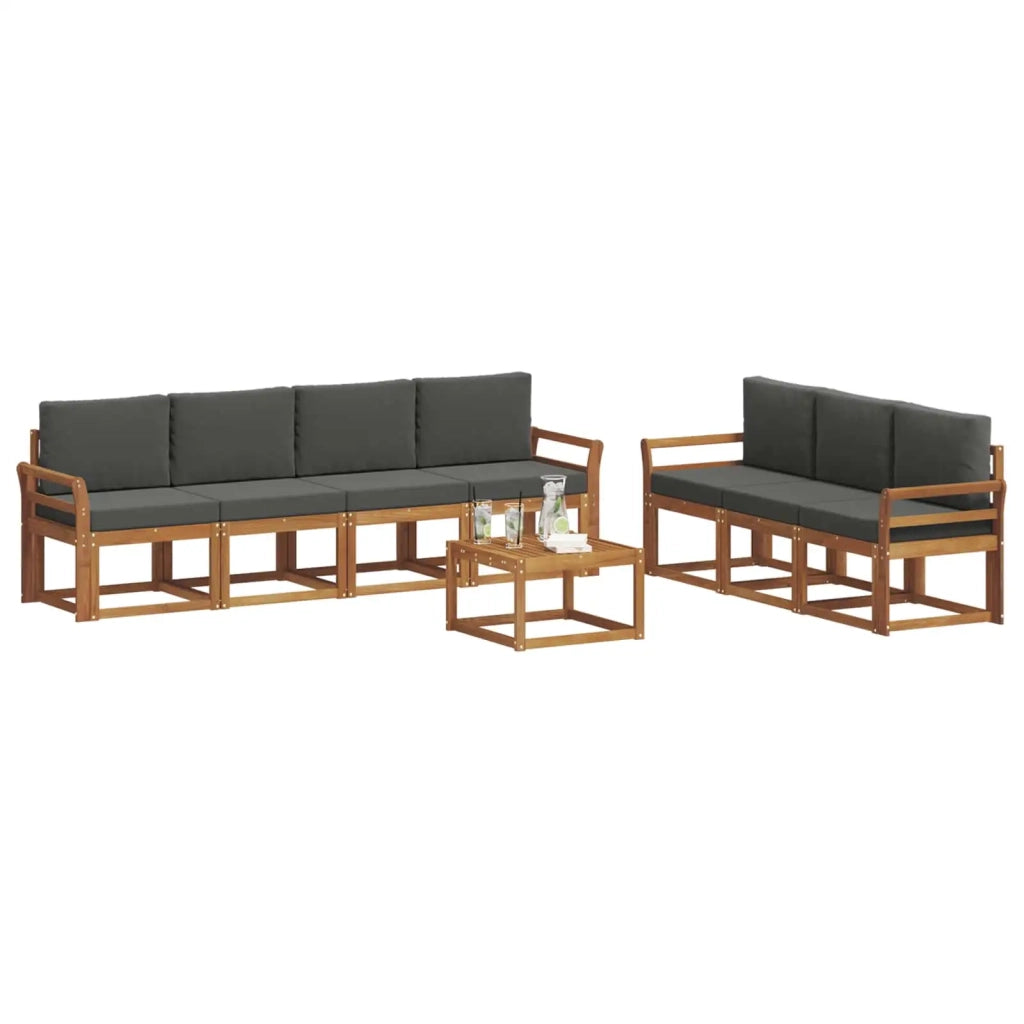 Set di divani da esterno con cuscino 8 pcs Naturale e Antracite 3366115