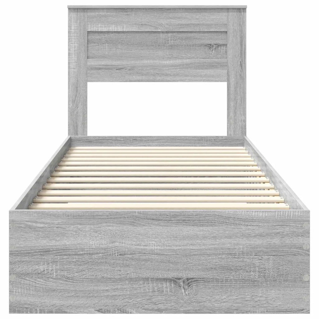Struttura del letto Grigio Sonoma e Argento 75 x 190 cm