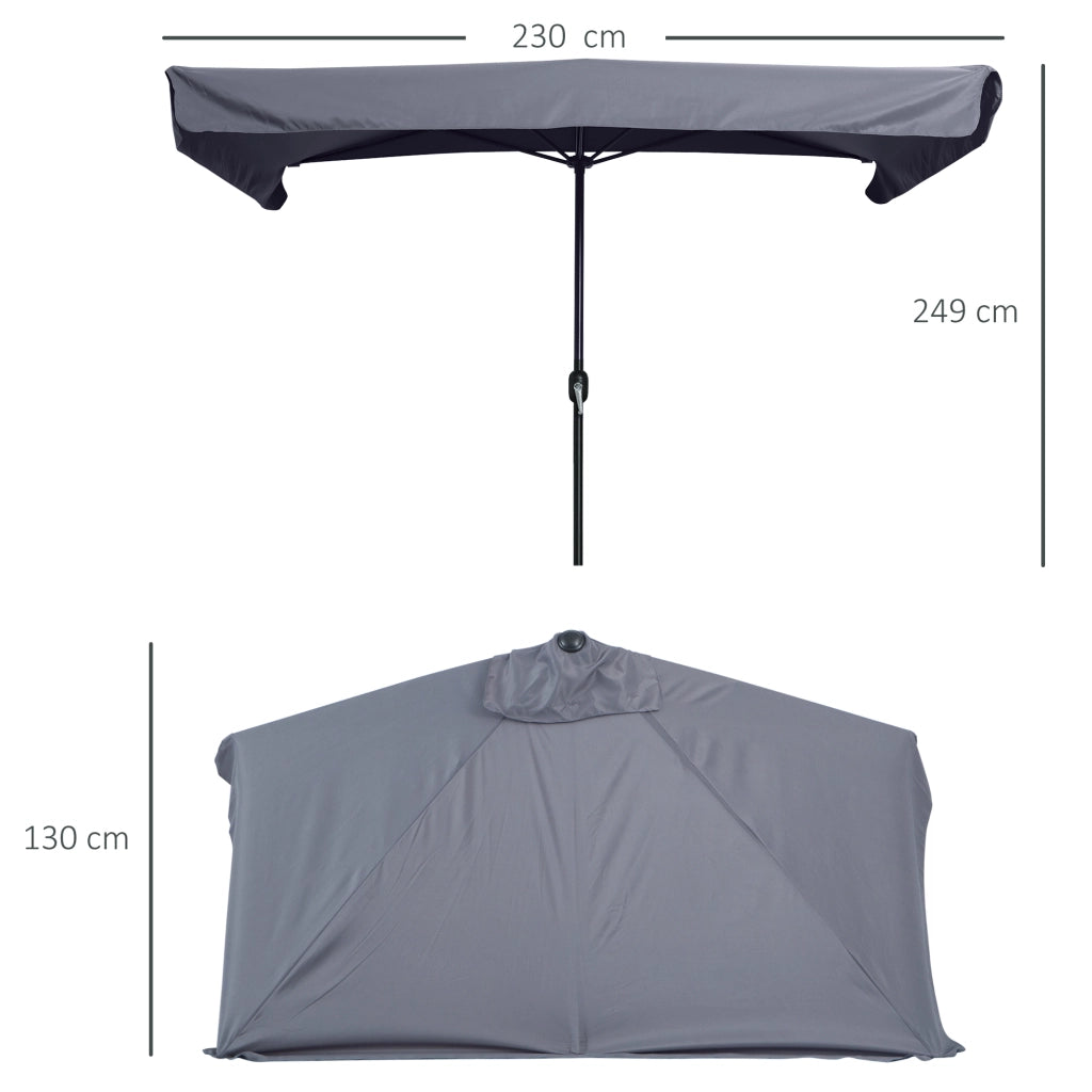 Parasole da balcone ¨C Minimal ¨C grigio metallo 230x130x249 cm