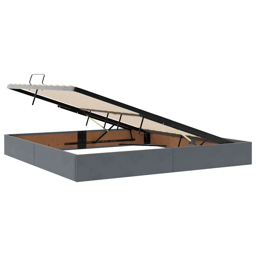 Letto con contenitore e materasso Grigio scuro 200 x 200 cm 3371992