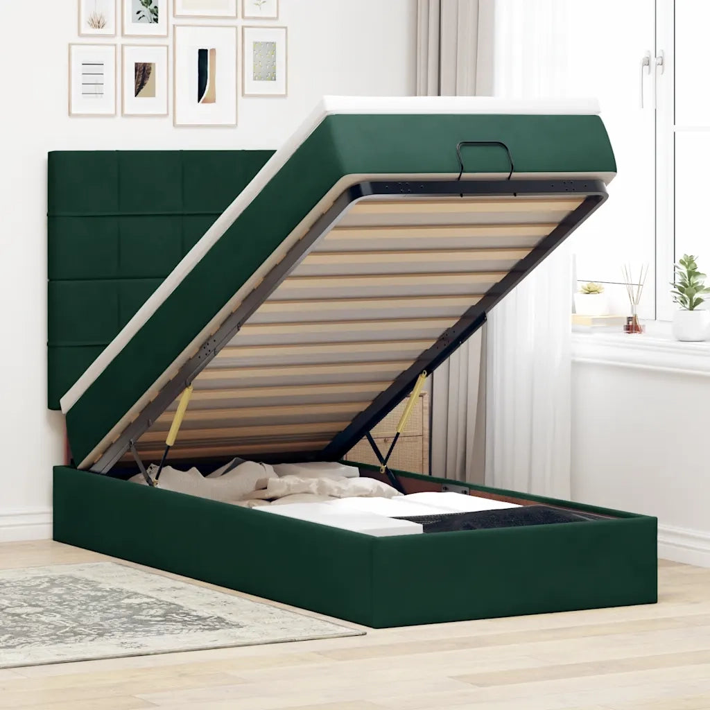 Struttura Letto Pouf con Materassi 100x200 cm Velluto 3314303