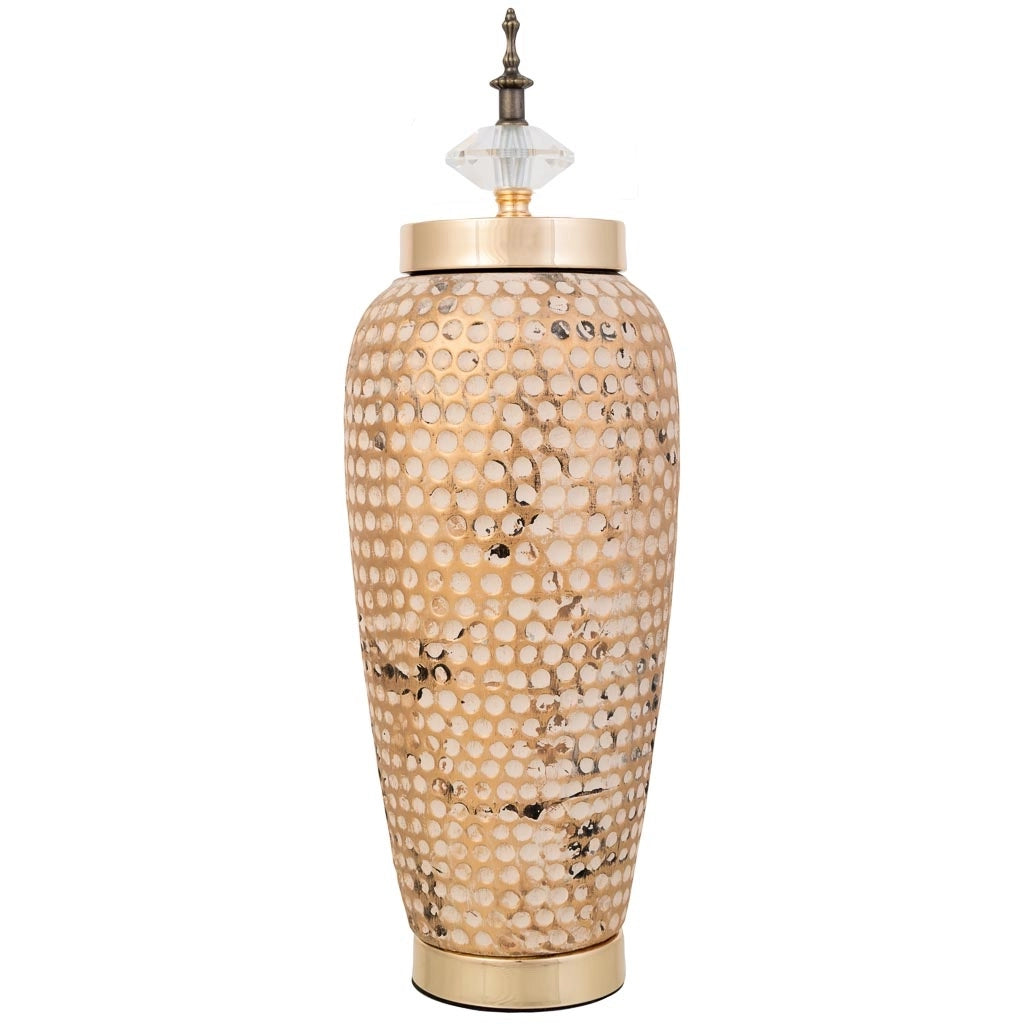 Vaso in ceramica dorata, D14x40h cm