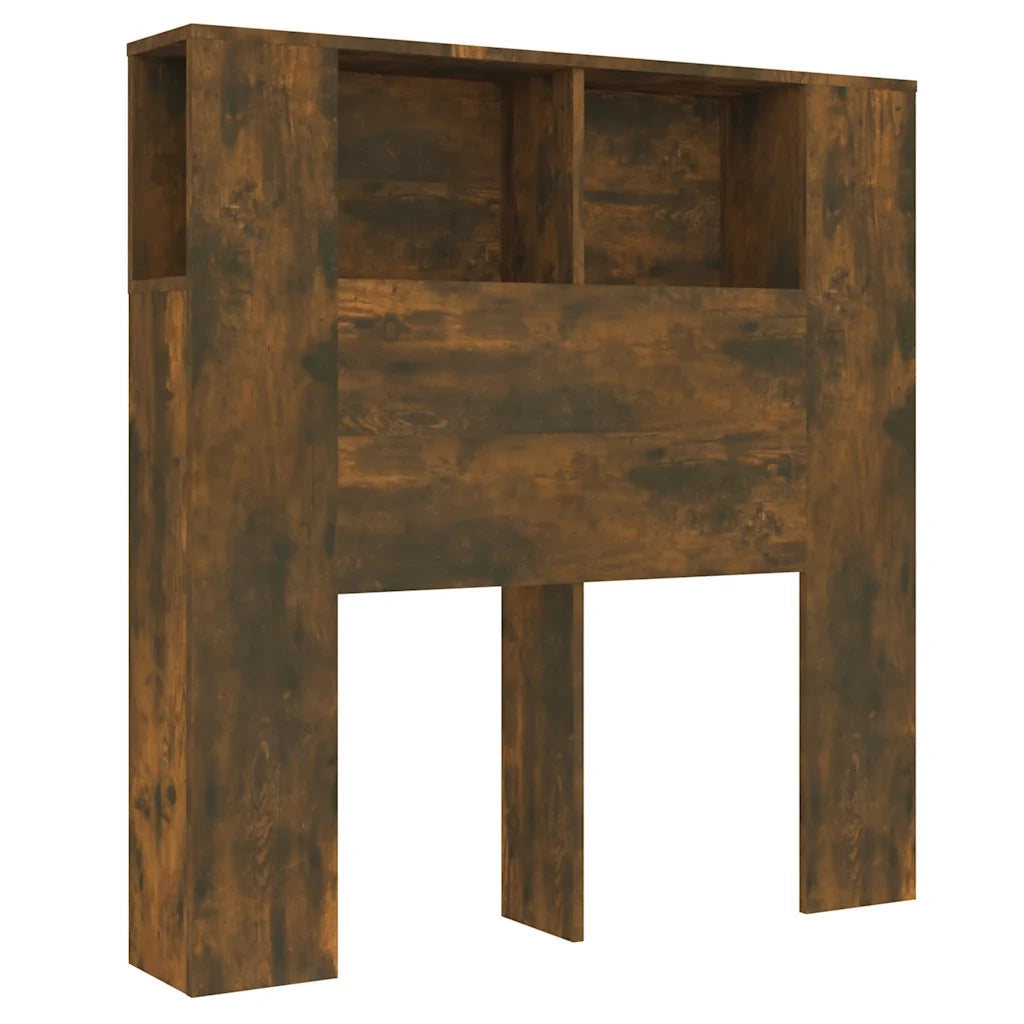 Testiera con Scomparti-Testata con Ripiani Rovere Fumo 100x18,5x102,5 cm