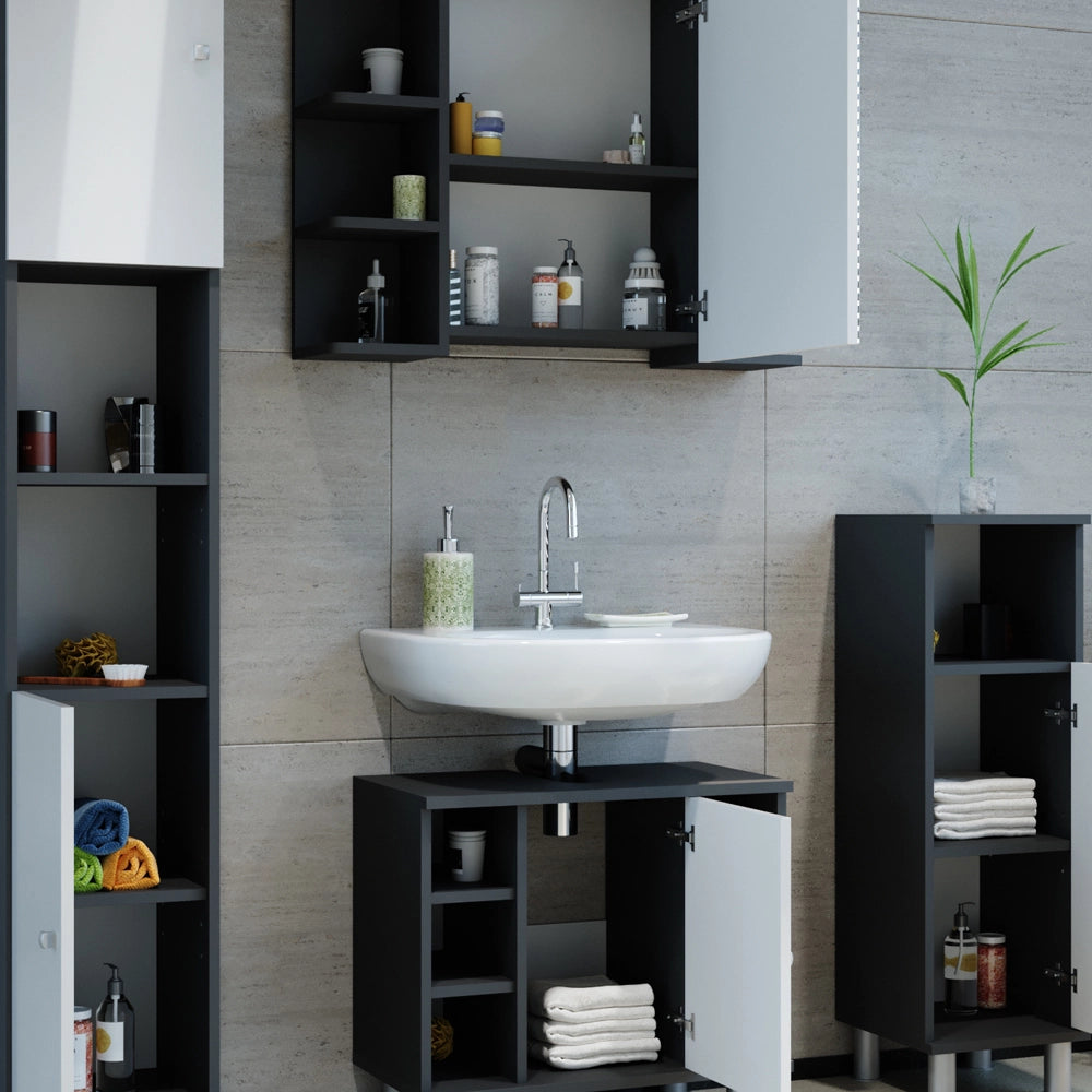 Vicco Set mobili bagno Antracite 4 parti