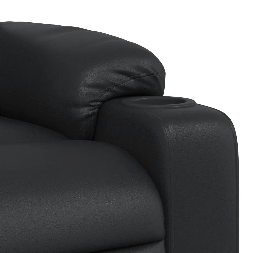 Poltrona Massaggiante | Sedia Relax Reclinabile Nera in Similpelle