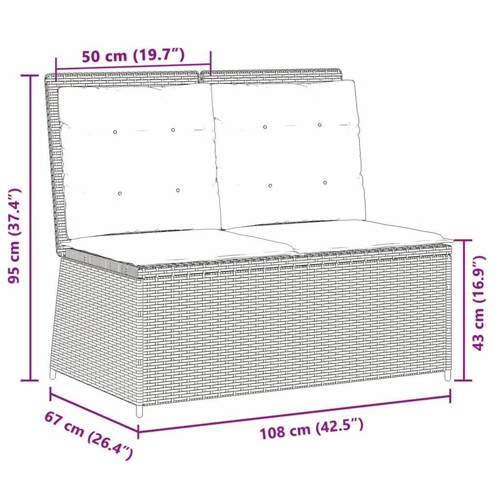 Panchina da giardino Marrone polyrattan 3394468