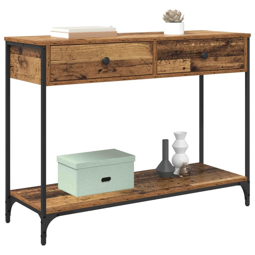 Tavolo Consolle | Tavolo d'Ingresso con cassetto Legno vecchio 100 x 34,5 x 75 cm