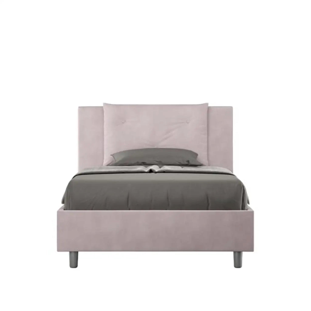 Letto una piazza e mezza senza rete imbottito 120x210 microfibra glicine Appia