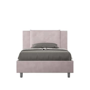 Letto una piazza e mezza senza rete imbottito 120x210 microfibra glicine Appia
