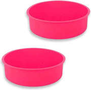 Forma per torta in silicone, rotonda, 2 pezzi, 20 cm, forme per torta rotonde con rivestimento antiaderente, forma per torta a strati in silicone, forma per torta e pane (rosso)