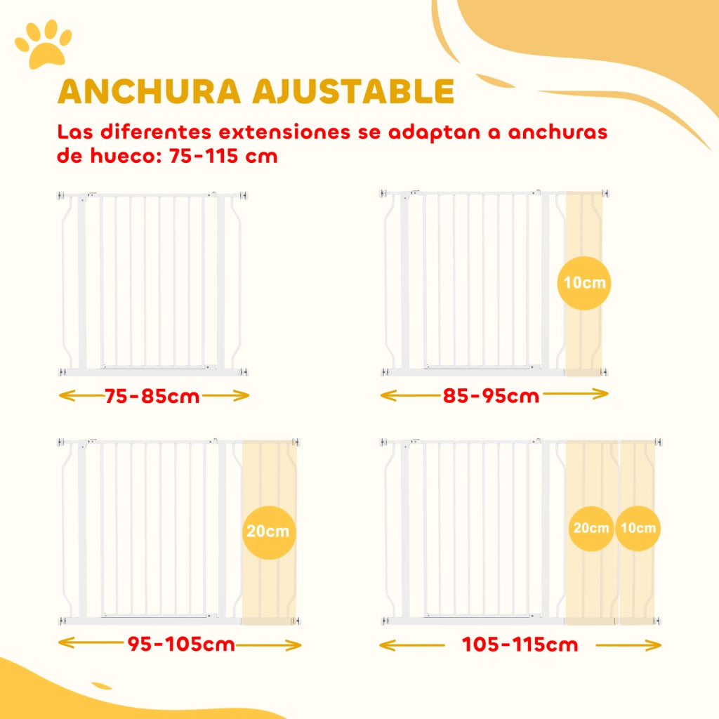 Barriera di Sicurezza per Cani Estensibile ¨C Minimal ¨C Bianco 75-115 cm