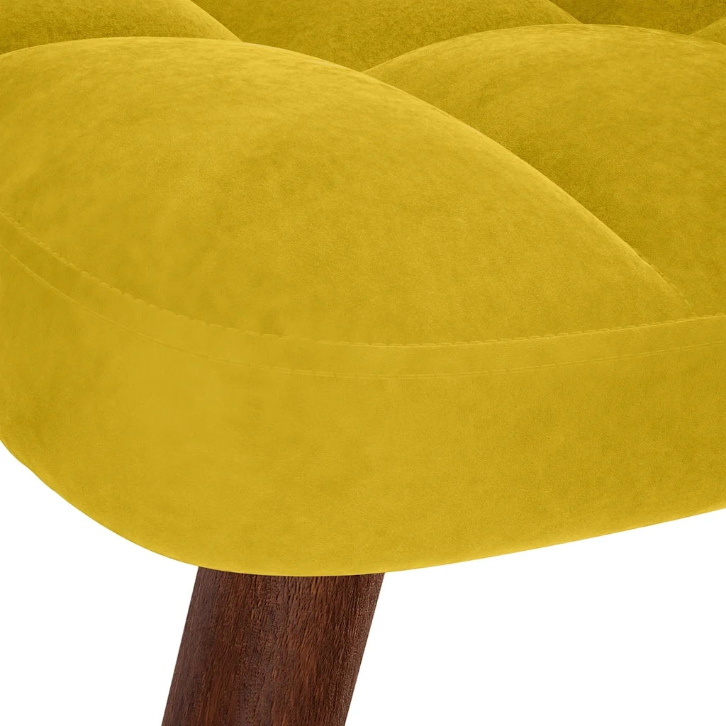 Poltrona Relax | Sedia Relax con Sgabello in Velluto Giallo