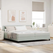 Letto a molle Grigio chiaro 200 x 200 cm Poliestere