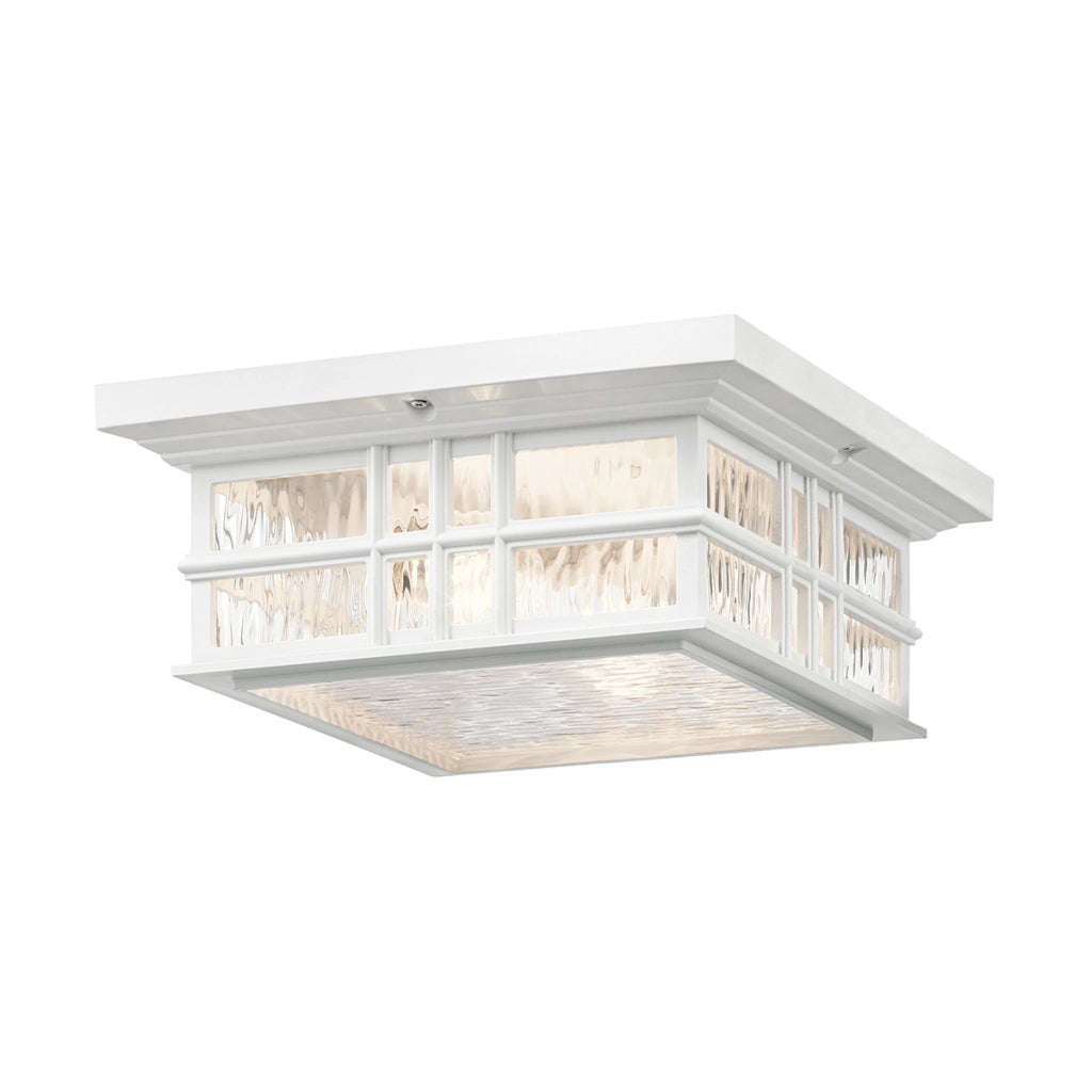 Plafoniera esterna Kichler Beacon Square bianca E27 IP44