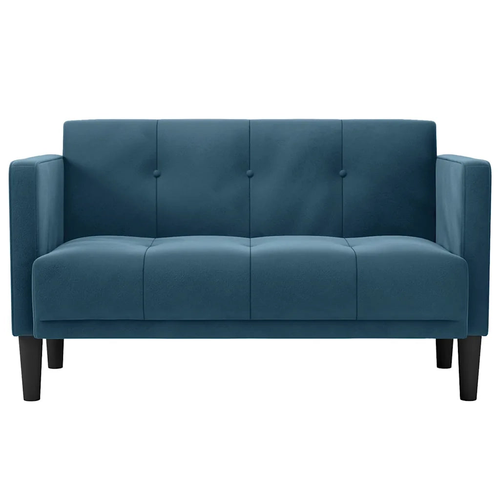 Divano Divanetto-Sofa Blu 111 cm in Velluto