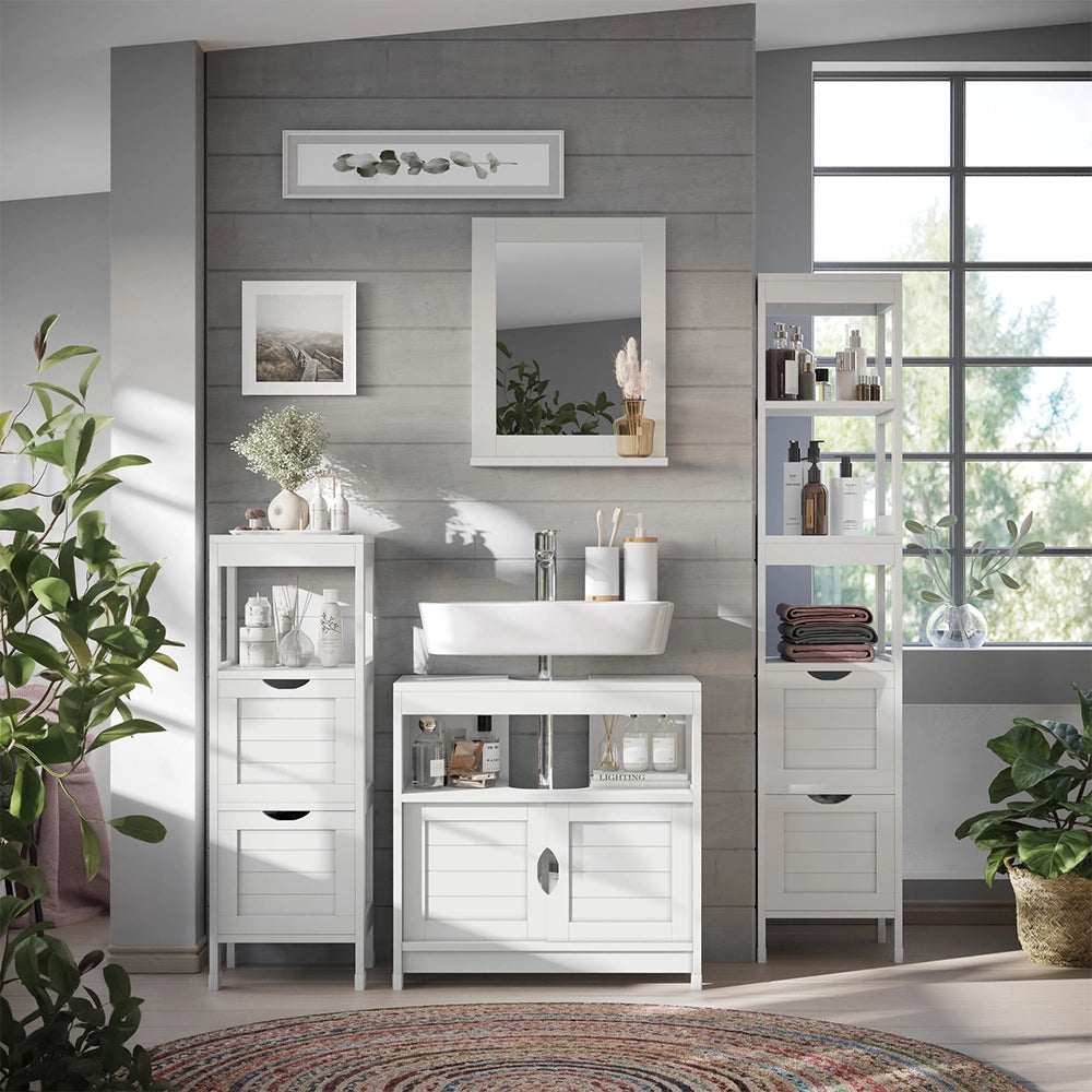 Vicco Set di mobili da bagno Bianco 3 parti