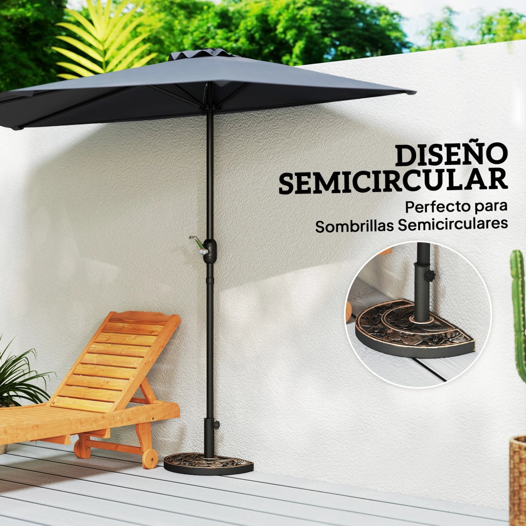 Base per Ombrellone Semicircolare ¨C Minimal ¨C Bronzo 50x31x32 cm